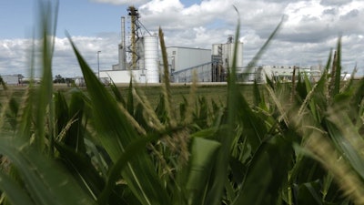 An ethanol plant next to a cornfield near Nevada, Iowa, July 20, 2013.