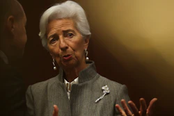 European Central Bank President Christine Lagarde during a meeting at the Justus Lipsius building in Brussels, Feb. 17, 2020.