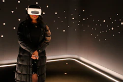 A visitor experiences 'The March' virtual reality exhibit at the DuSable Museum of African American History, Chicago, Feb. 26, 2020.
