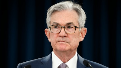 Federal Reserve Chair Jerome Powell during a news conference in Washington, March 3, 2020.