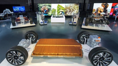 GM's all-new modular platform and battery system, Ultium, at the Design Dome on the GM Tech Center campus in Warren, Mich., March 4, 2020.