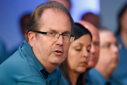 United Auto Workers President Gary Jones during the opening of contract talks with Fiat Chrysler, Auburn Hills, Mich., July 16, 2019.