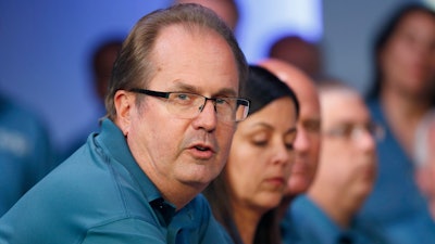 United Auto Workers President Gary Jones during the opening of contract talks with Fiat Chrysler, Auburn Hills, Mich., July 16, 2019.