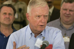 U.S. Rep. Amory Houghton Jr., R-N.Y., speaks during a U.S. Congressional delegation visit in Baghdad, Sept. 18, 2004.