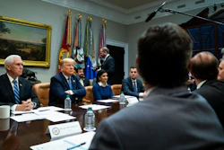 President Donald Trump during a meeting with health care company leaders in the White House, March 10, 2020.