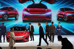BYD cars at Auto Shanghai, April 16, 2019.