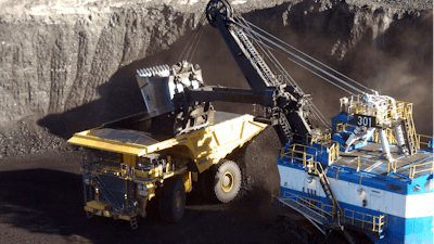Mechanized shovel loads coal at the Spring Creek mine near Decker, Mont., Nov. 15, 2016.