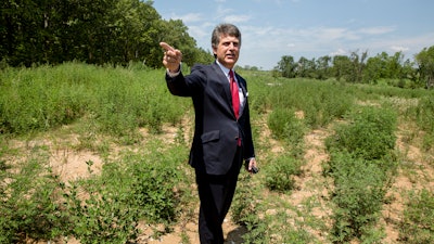 Stephen Bell, president and CEO of the Arkadelphia Area Chamber of Commerce, talks about the proposed paper mill, July 25, 2018.