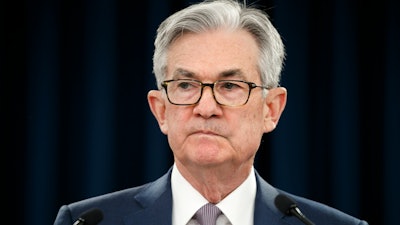Federal Reserve Chair Jerome Powell during a news conference in Washington, March 3, 2020.