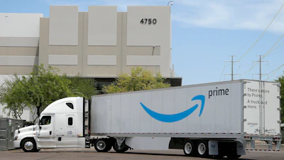 Amazon shipping truck at a fulfillment center in Phoenix, July 17, 2019.