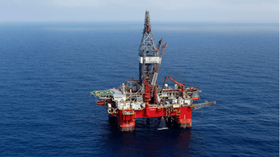 The Centenario deep-water drilling platform off the coast of Veracruz, Mexico, Nov. 22, 2013.