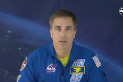 In this image from video, astronaut Chris Cassidy speaks during an interview from Star City, Russia, March 19, 2020.
