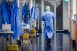 A view of the corridor outside the intensive care unit of the hospital of Brescia, Italy, March 19, 2020.