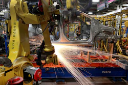 Robots weld a Chevrolet Sonic at the General Motors Orion Assembly plant, Orion Township, Mich., May 19, 2011.