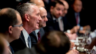 Gilead Sciences CEO Daniel O'Day speaks at a meeting in the Cabinet Room of the White House, March 2, 2020.