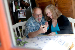 Allan and Debbie Cameron contact their grandchildren via the internet, March 25, 2020, in Chandler, Ariz.