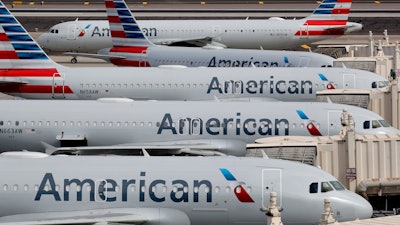 American Airlines jets at Sky Harbor International Airport in Phoenix, March 25, 2020.