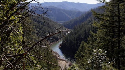 The Klamath River, seen from atop Cade Mountain, in California's Klamath National Forest, March 3, 2020.