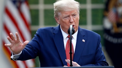 President Trump during a briefing in the Rose Garden of the White House, March 29, 2020.