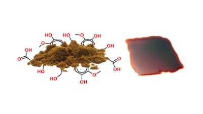 Lignin (left) is a promising raw material for thermoplast production (right).