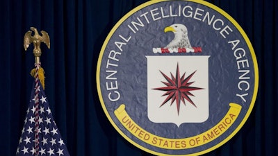The seal of the Central Intelligence Agency at CIA headquarters in Langley, Va., April 13, 2016.