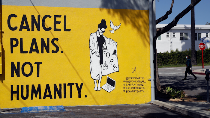 Mural in Los Angeles, April 14, 2020.