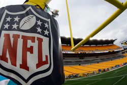 NFL logos adorn Heinz Field in Pittsburgh, Oct. 6, 2019.