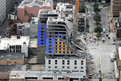 The Hard Rock Hotel, which was under construction, after a fatal partial collapse in New Orleans, Oct. 12, 2019.
