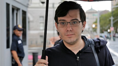 Former pharmaceutical company CEO Martin Shkreli arrives at federal court in New York, Aug. 4, 2017.