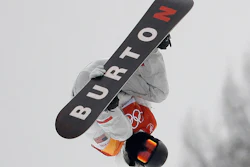 Shaun White of the United States jumps during the men's halfpipe finals at the 2018 Winter Olympics in Pyeongchang, South Korea, Feb. 14, 2018.