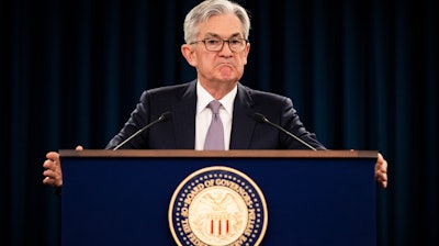 Federal Reserve Chair Jerome Powell during a news conference in Washington, Jan. 29, 2020.