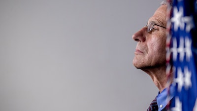 Dr. Anthony Fauci, director of the National Institute of Allergy and Infectious Diseases, at a news conference in the White House, April 9, 2020.