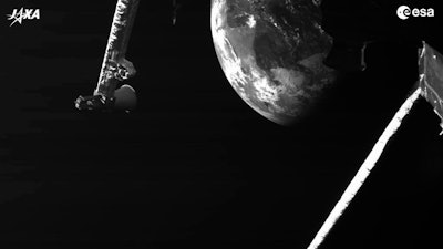 Earth as seen by the BepiColombo spacecraft, April 10, 2020.