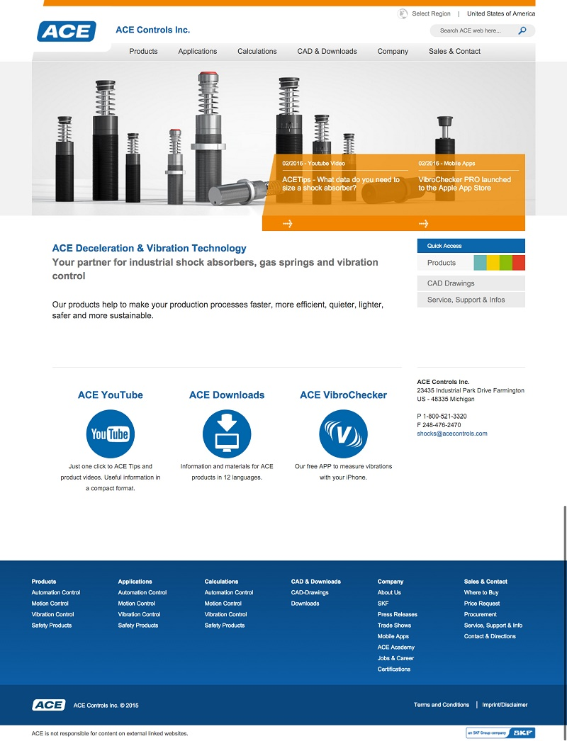 ACE Controls has launched a suite of engineering tools related to vibration control, gas shock size, and safety.