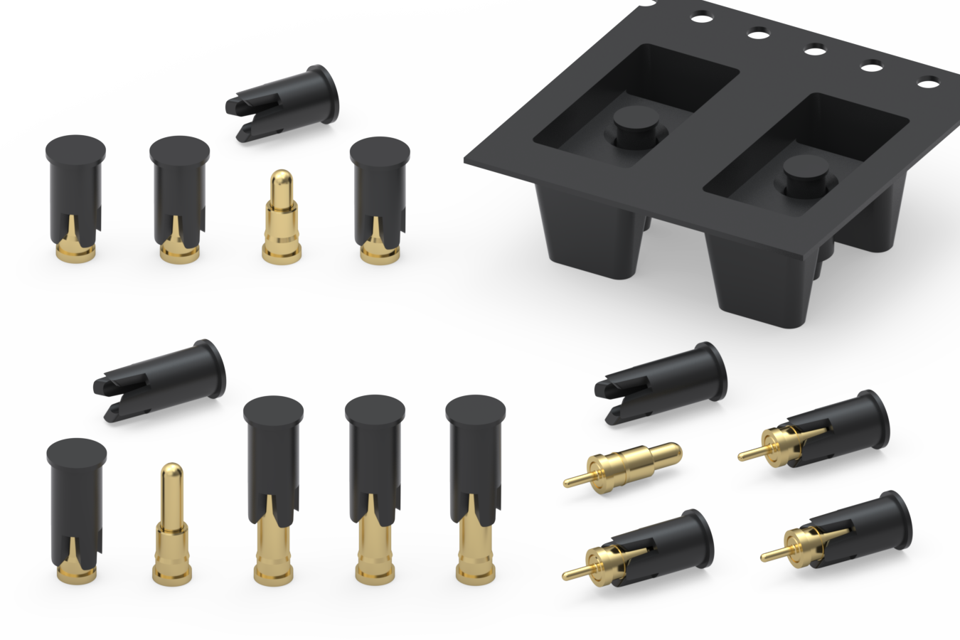 Mill-Max's new spring-loaded pins with removable pick and place caps for automated assembly.