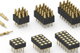 Through-hole mount spring-loaded pins (804 Series) and mating target connectors (805 Series) from Mill-Max add a third row.