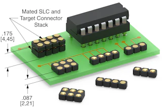 New low profile target connectors with an above-board height of .087” (2.21 mm) from Mill-Max.