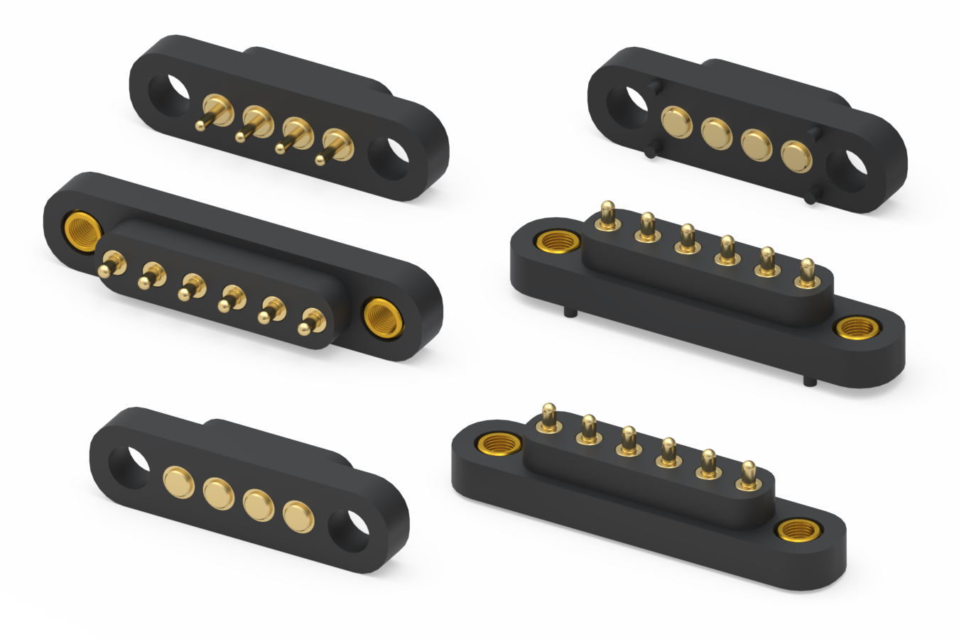 Ruggedized long stroke 4 mm pitch spring-loaded connectors from Mill-Max.