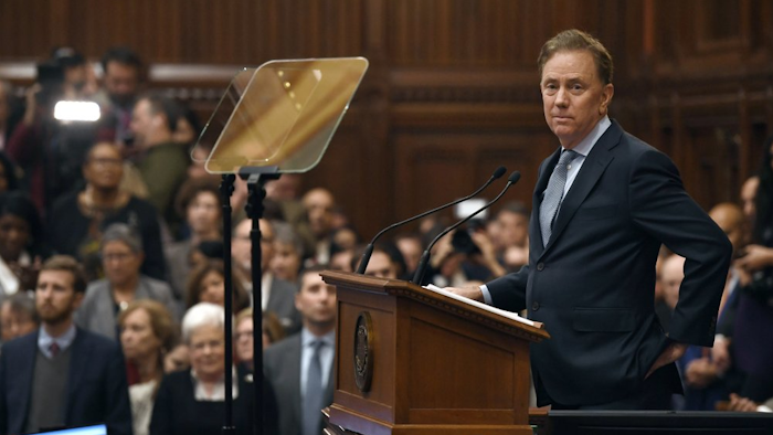 Connecticut Gov. Ned Lamont delivers the State of the State address at the State Capitol in Hartford, Feb. 5, 2020.