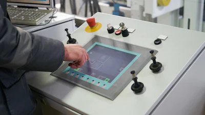 Touchscreen HMI allowing a plant operator to view and make changes to a program on the fly.