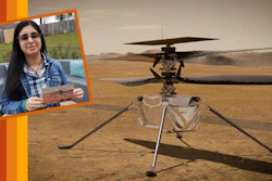 Vaneeza Rupani (inset), a junior at Tuscaloosa County High School in Northport, Ala., and an artist's impression of NASA's Mars helicopter.