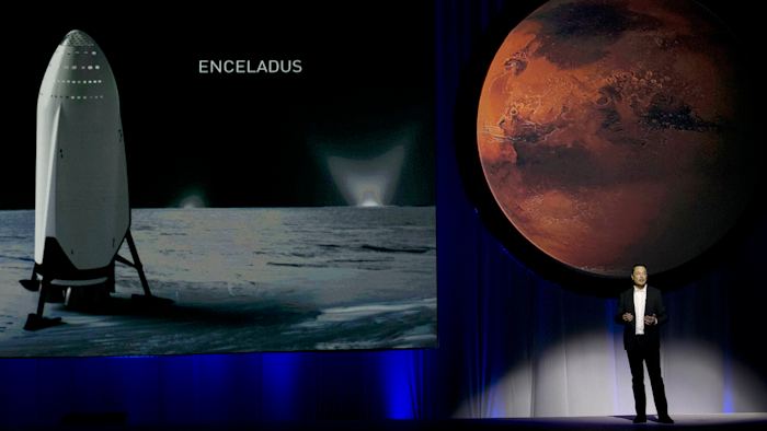 SpaceX founder Elon Musk speaks during the 67th International Astronautical Congress in Guadalajara, Mexico, Sept. 27, 2016.