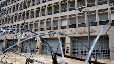 The Lebanese Central Bank in Beirut, March 18, 2020.