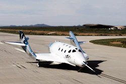 SpaceShipTwo Unity completes a runway landing at Spaceport America in New Mexico, May 1, 2020.