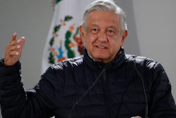 Mexican President Andres Manuel Lopez Obrador speaks after visiting facilities at a hospital in Mexico City, April 3, 2020.