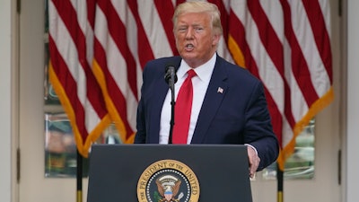 President Donald Trump during a press conference in the Rose Garden of the White House, May 26, 2020.