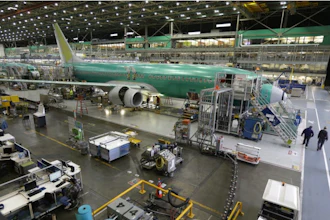 Boeing 737-800 airplanes on the assembly line at Boeing's 737 assembly facility in Renton, Wash.