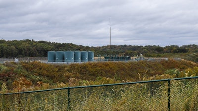 Storage tanks at a shale gas well pad, Zelienople, Pa., Oct. 17, 2019.