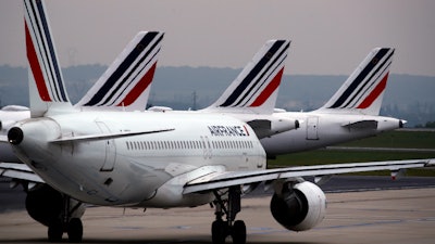 Air France planes on the tarmac at Paris' Charles de Gaulle Airport, May 17, 2019.