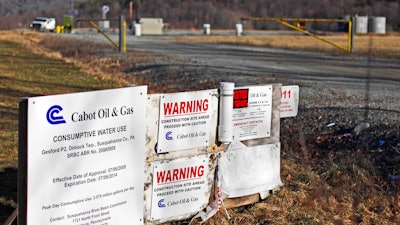 A Cabot Oil Gas Corp. wellhead in Dimock, Pa., Feb. 13, 2012.